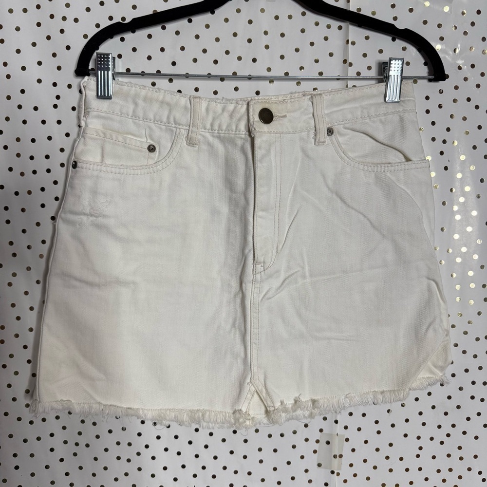 Free People Women's White Denim Shorts